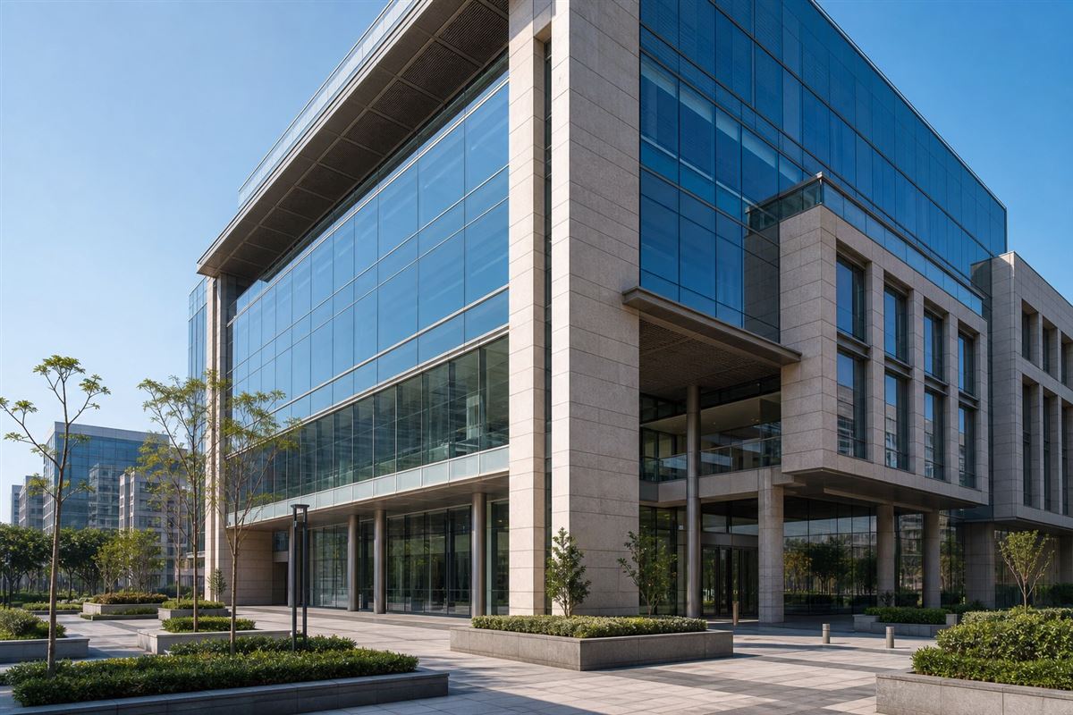 Contemporary glass commercial office building